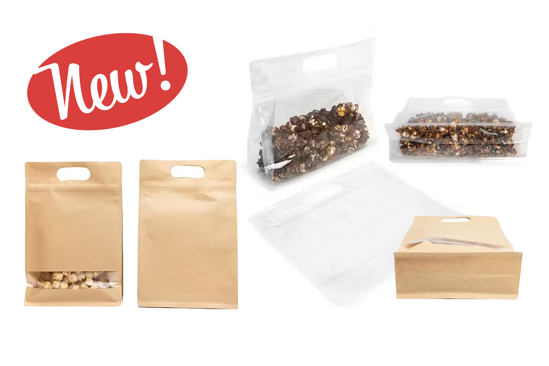 Box Bottom Zipper Handle Bag