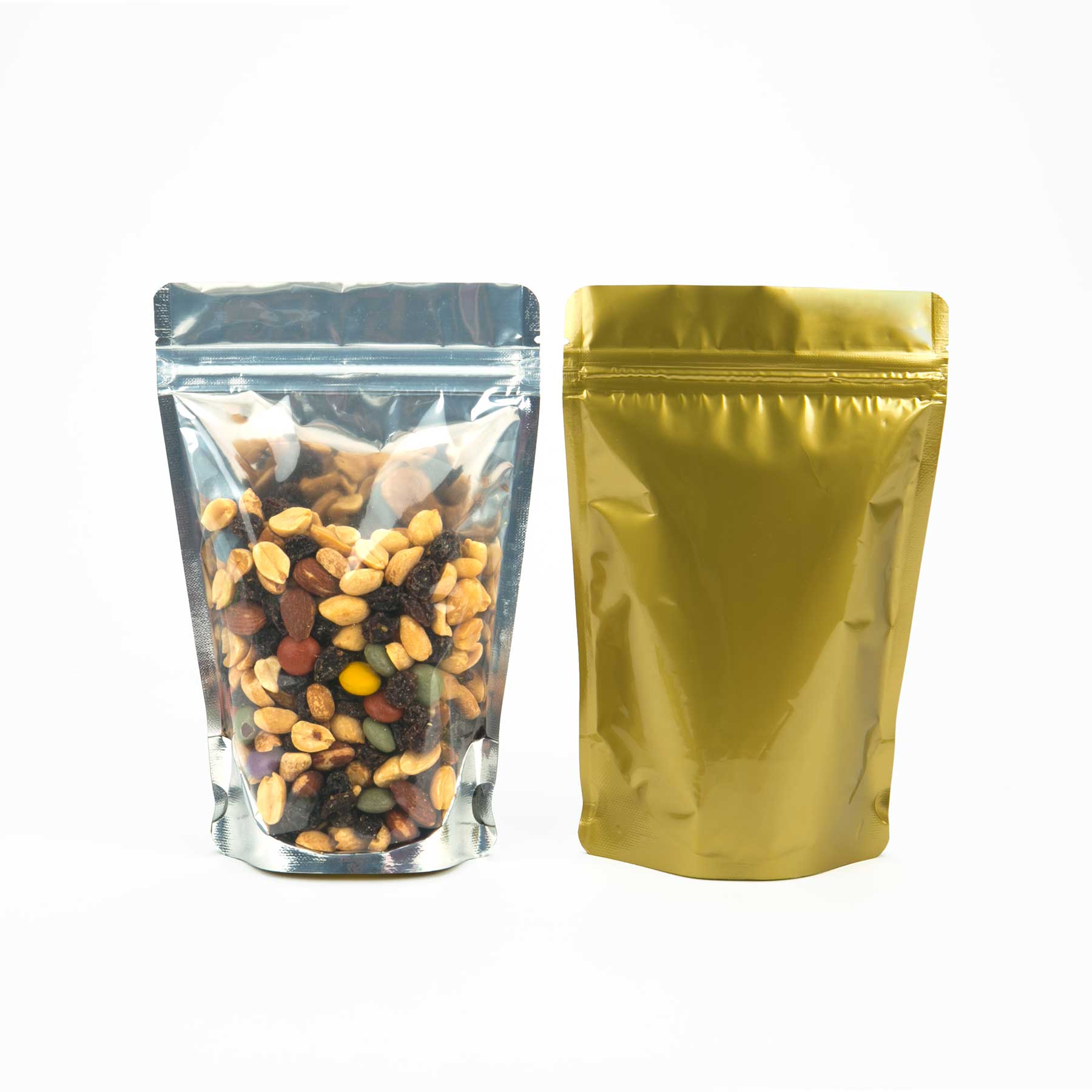 Metallized - Colour Backed Stand Up Zipper Pouches