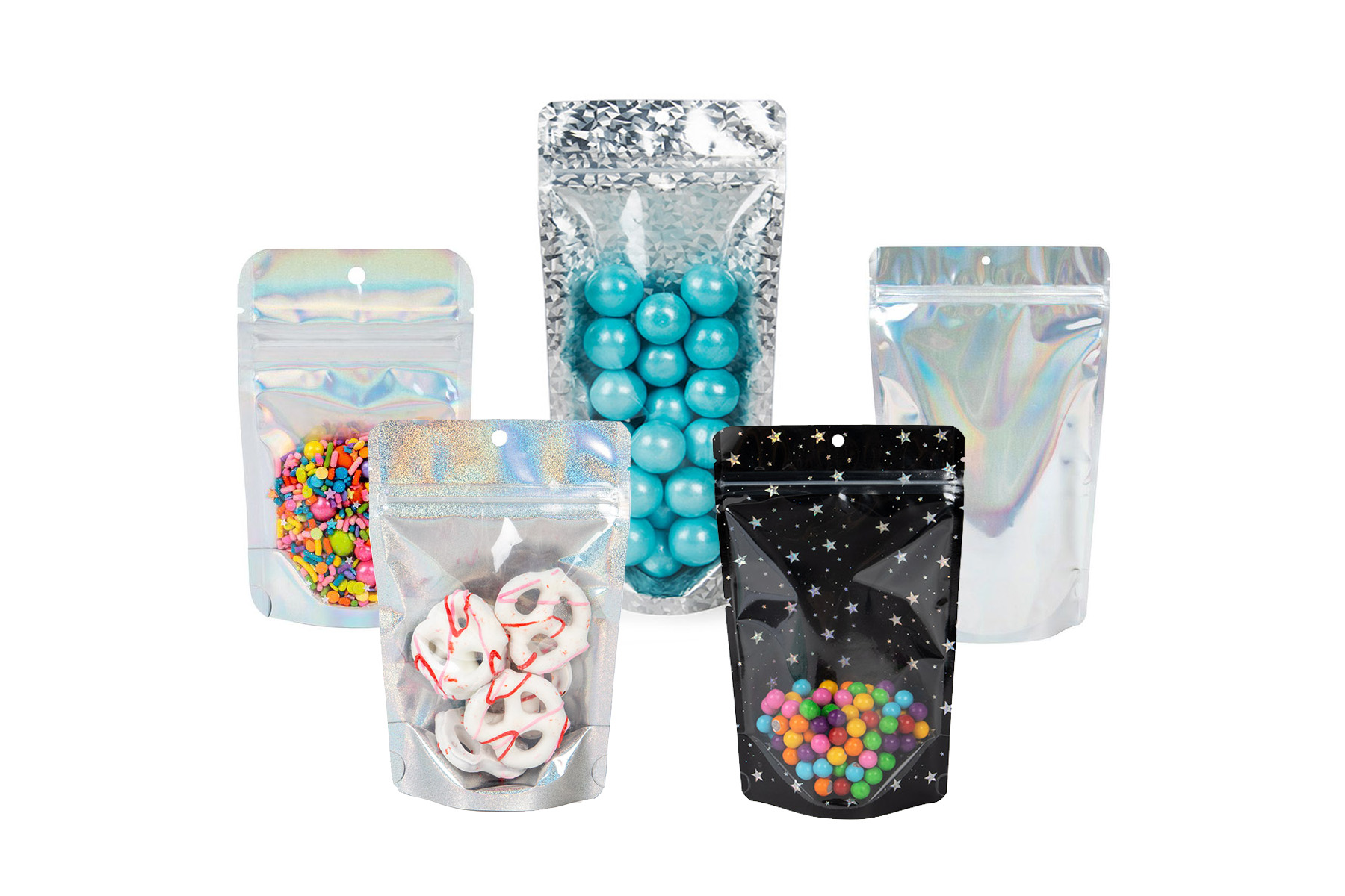 Holographic Stand Up Zipper Pouches (New)