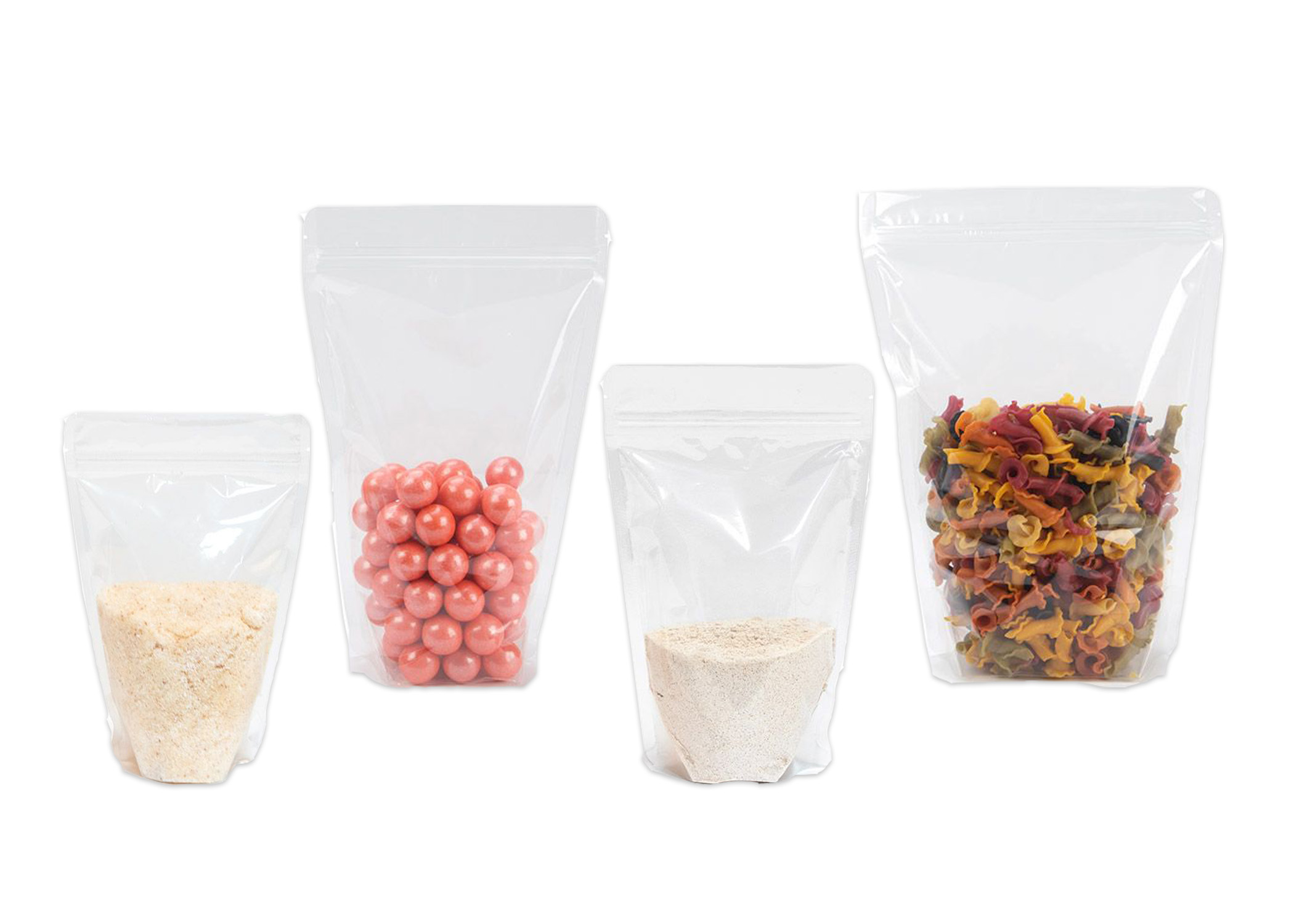Clear Stand Up Zipper Pouches with K Seal 