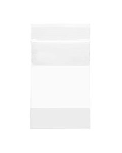 2WE23 2 Mil Polyethylene Zipper Bag – 2” x 3” (White Block)