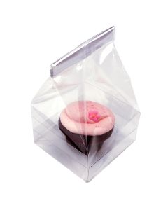 CBG1 Single Cupcake Bag Set with insert - 4" x 4" x 7"