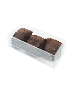 CNDY195 Chocolate & Truffle Box Set w/Insert (Holds 2 Truffles) – 2 1/8” x 4 ¼” x 1 3/8”