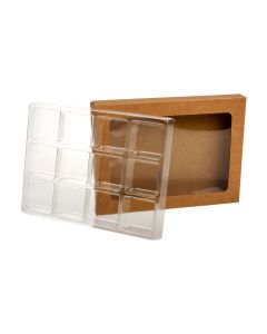 CNDY271 Kraft Artisan Candy Box Set (Holds 12) – 4” x 5 7/16” x 13/16”