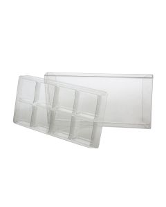 CNDY272 Crystal Clear Artisan Candy Box Set (Holds 8) – 2 ¾” x 5 7/16” x 13/16”