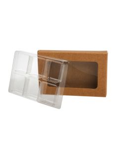 CNDY275 Kraft Artisan Candy Box Set (Holds 6) – 2 ¾” x 4 1/16” x 13/16”