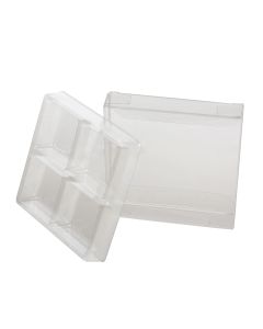 CNDY276 Crystal Clear Artisan Candy Box Set (Holds 4) – 2 ¾” x 2 11/16” x 13/16”