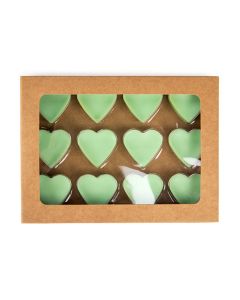 CNDYH271 Heart-shaped Kraft Artisan Candy Box Set (Holds 12) – 4" x 5 7/16" x 13/16"