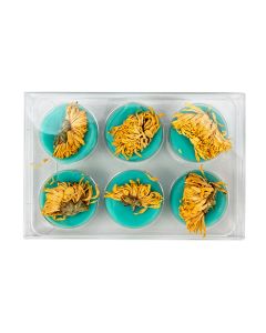 CNDYR274 Round-shaped Clear Artisan Candy Box Set (Holds 6) – 2 3/4" x 4 1/16" x 13/16"