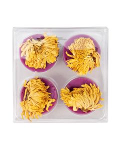 CNDYR276 Round-shaped Clear Artisan Candy Box Set (Holds 4) – 2 3/4" x 2 11/16" x 13/16"