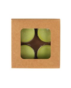 CNDYR277 Round-shaped Kraft Artisan Candy Box Set (Holds 4) – 2 3/4" x 2 11/16" x 13/16"