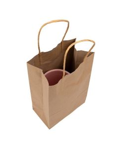 GMB2 Kraft Paper Merchandise Handle Bags - 5 1/2" x 3 1/8" x 8 7/16"