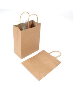 GMB4 Kraft Paper Merchandise Handle Bags - 7 1/16" x 3 9/16" x 9 1/16"