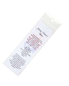 HBM3 Polypropylene Bookmark Sleeve Square Top - 2 1/2" x 7 1/8"