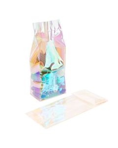 HFGPB1 Iridescent Flat Bottom Gusset Bag with Paper Insert - 5" x 3" x 12"