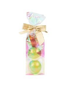 HFGPB17 Iridescent Flat Bottom Gusset Bag with Paper Insert - 2 3/4" x 2" x 10"