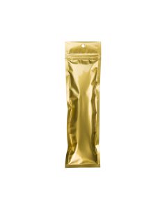 HZBB1MG Gold Zip Top Hanging  Bag – 2 ½” x 9”