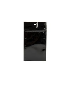 HZBB3MB Black Zip Top Hanging  Bag – 3” x 4 1/2”