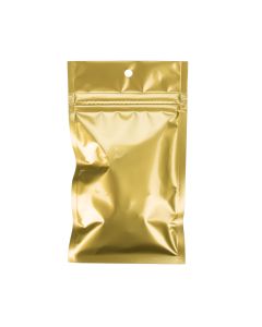 HZBB3MG Gold Zip Top Hanging  Bag – 3” x 4 1/2”