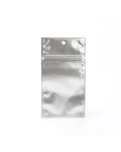 HZBB3MS Silver Zip Top Hanging  Bag – 3" x 4 1/2"
