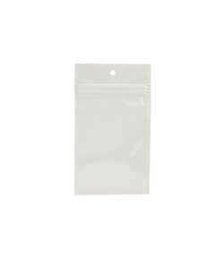 HZBB3MW White Zip Top Hanging  Bag – 3" x 4 1/2"