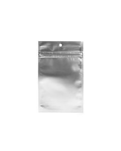 HZBB4MS Silver Zip Top Hanging  Bag – 3 5/8” x 5”