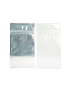 HZBB5CW Zip Top Hanging  Bag – Clear Front/White Back – 4” x 6 ½”