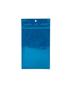 HZBB5MBL Blue Zip Top Hanging  Bag – 4” x 6 ½”