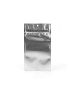 HZBB5MS Silver Zip Top Hanging  Bag – 4” x 6 ½”