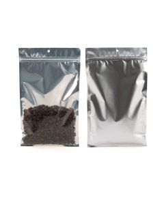HZBB7S Zip Top Hanging  Bag – Clear Front/Silver Back – 6” x 9 ¼”