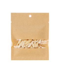 KHS34W Kraft Compostable Heat Seal Bag with Window - 3" x 4"