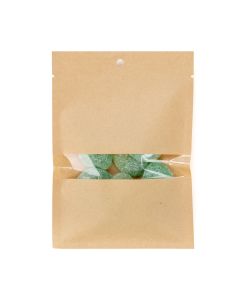 KHS46W Kraft Compostable Heat Seal Bag with Window - 4" x 6"