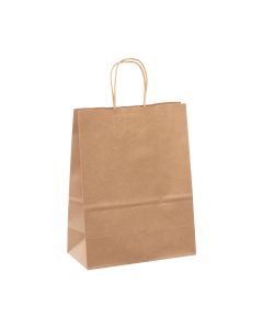 KPHB1019 Kraft Paper Handle Bags - 10" x 5" x 13"