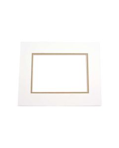 MD20017 8" x 10" Import Decorative Double Mat Ivory with Olive reveal 4 5/8" x 6 5/8" Opening