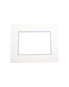 MD20020 8" x 10" Import Decorative Double Mat Ivory with Light Blue reveal 4 5/8" x 6 5/8" Opening