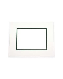 MD20041 8" x 10" Import Decorative Double Mat Ivory with Dark Green reveal 4 5/8" x 6 5/8" Opening
