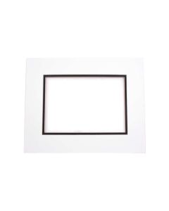 MD20074 11" x 14" Import Decorative Double Mat White with Black reveal 8 1/8" x 10 5/8" Opening