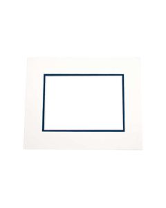 MD20116 5" x 7" Import Decorative Double Mat Ivory with Dark Blue reveal 3 5/8" x 5 5/8" Opening