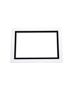 MD30008 8" x 10" Conservation Pre-Cut Double Mat - White w Black Reveal - 4 1/2" x 6 1/2"