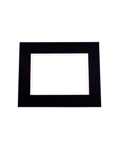 MD30066 5" x 7" Conservation Pre-Cut Double Mat - Black w White Reveal - 3 1/2" x 5 1/2"