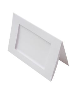 PJ00112 5 1/8” x 7” White Frame Card with Rectangle Cut for 4” x 6” Print
