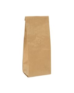 SGC1K Coated Kraft Coffee Bag with Valve - 3 1/8" x 2 3/8" x 10 1/4"