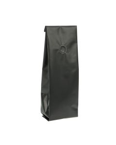 SGC2BM Matte Black Coffee Bag with Valve - 3 3/8" x 2 1/2" x 13"
