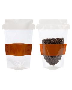SP7C Coffee Cup Shaped Pouch - 6" x 3 1/2" x 9"