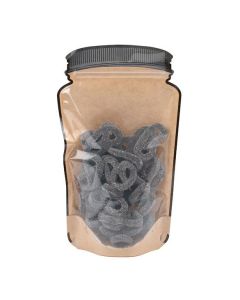 SP7KCZ Kraft Mason Jar Shaped Zipper Pouch, Clear Front - 6" x 3 1/8" x 10"