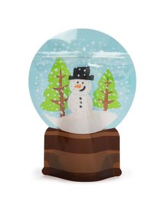 SP7SGZ Snow Globe Shaped Zipper Pouch - 6" x 2 1/2" x 8"