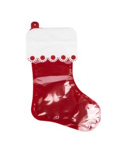 SP8SZ Stocking Shaped Hang Tab Zipper Pouch - 10" x 16"