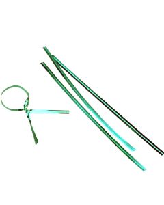 TT4MGR Green Metallic Plastic Twist Tie - 4" x 5/32"