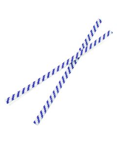 TT4WBS White/Blue Stripe Paper Twist Tie - 4" x 5/32"