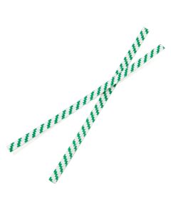 TT4WGS White/Green Stripe Paper Twist Tie - 4" x 5/32"